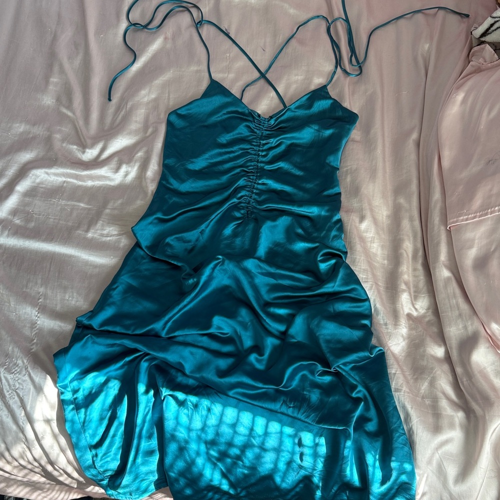 Jason Wu Teal Satin Dress